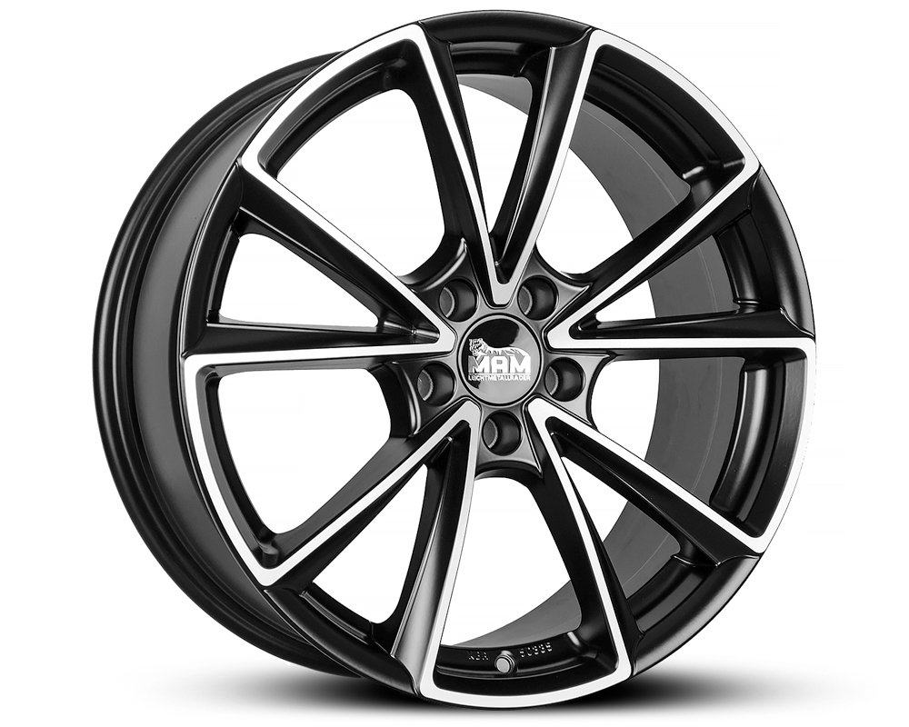 R19 x 8 5x112 ET45 CB66.6 MAM A5 (max load:690kg) Germany TÜV certified MATT BLACK FRONT POLISH